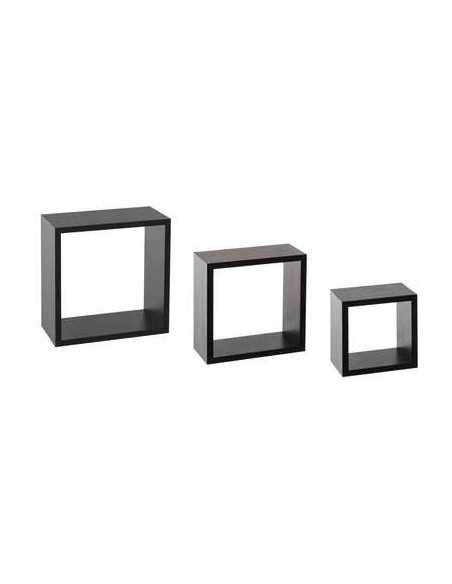 Étagère FIXY Cube Noir Lot de 3