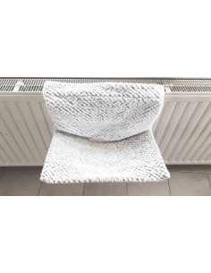 Lit radiateur pour chat 49x29x24 cm, armature métallique, bouclé gris