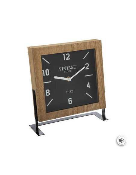 Horloge à poser carrée métal 20x23 cm