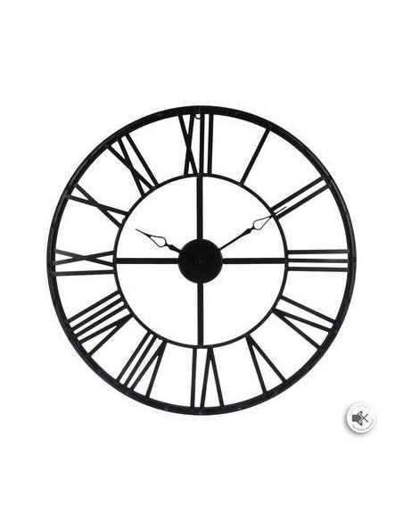 Horloge murale métal vintage noir diamètre 70 cm