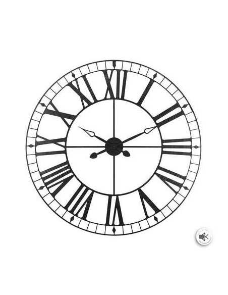 Horloge murale métal noir diamètre 90 cm