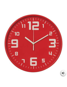 Horloge rouge plastique Diamètre 30 cm