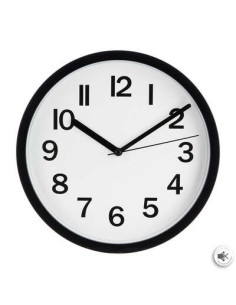 Horloge noir plastique Diamètre 22 cm