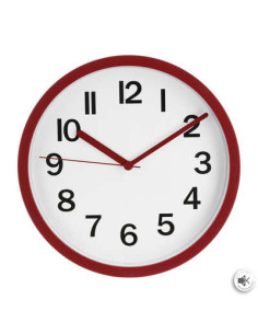 Horloge rouge plastique Diamètre 22 cm