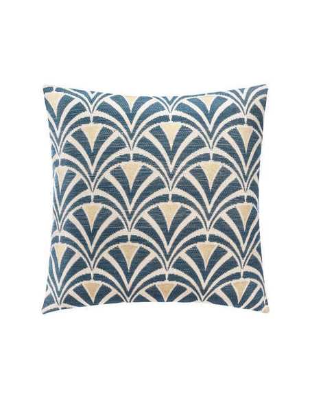 Housse coussin CHEN ART DÉCO bleu 40x40 cm