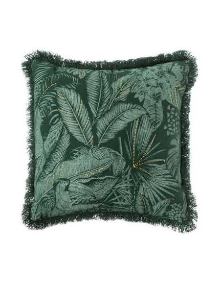 Housse coussin Jungle broderie 40x40 cm