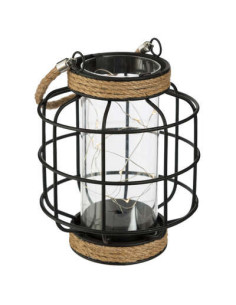 Lanterne métal filaire Microled Hauteur 17,5 cm