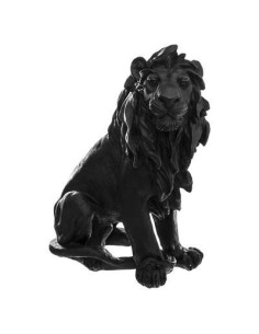 Lion déco résine noire Hauteur 31 cm