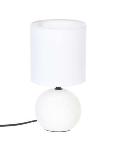 Lampe céramique TIMEO blanc strié hauteur 25 cm
