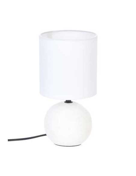 Lampe céramique TIMEO blanc strié hauteur 25 cm