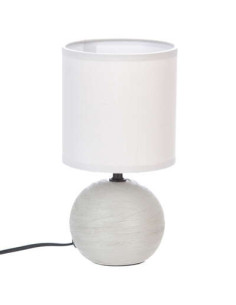 Lampe céramique TIMEO gris clair strié hauteur 25 cm