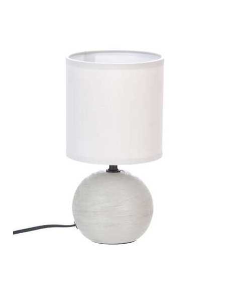 Lampe céramique TIMEO gris clair strié hauteur 25 cm