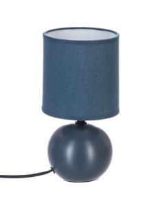 Lampe céramique TIMEO bleu strié hauteur 25 cm