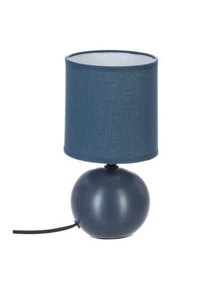 Lampe céramique TIMEO bleu strié hauteur 25 cm