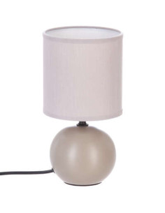 Lampe céramique TIMEO taupe strié hauteur 25 cm
