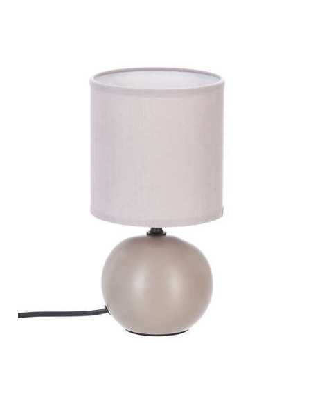 Lampe céramique TIMEO taupe strié hauteur 25 cm