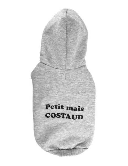 Sweat capuche "petit mais costaud", gris, 35 cm