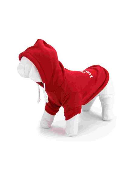 Sweat capuche "je suis lunatique", rouge, 25 cm