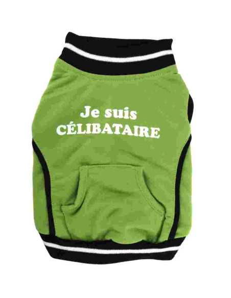 Sweat "je suis célibataire", vert, 40 cm