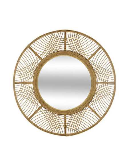 Miroir mural bambou filair INA diamètre 70 cm