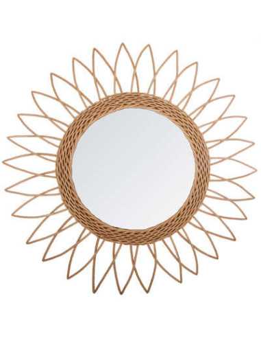 Miroir rosace rotin diamètre 50 cm