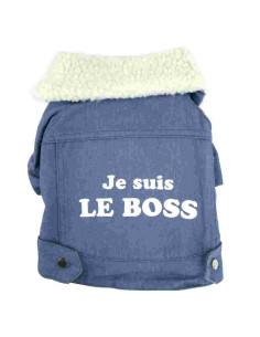 Blouson jean, "je suis le boss", 40 cm