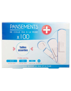 Boîte de 100 pansements assortis