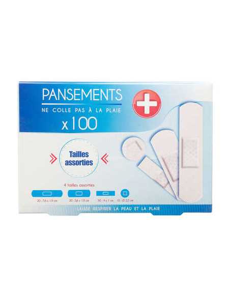 Boîte de 100 pansements assortis