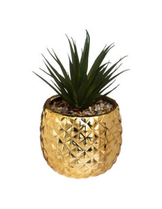 Plante ananas céramique doré hauteur 21 cm