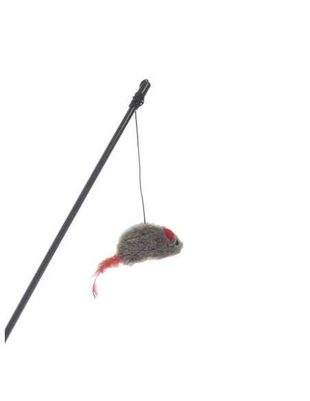Canne à pêche appât souris peluche 7 cm, 46 cm