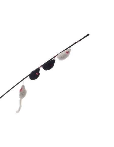 canne a peche famille de 4 souris peluche, 45 cm