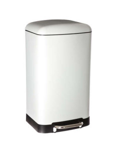 Poubelle à pédale métal 30 litres blanc ARIANE