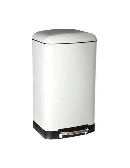 Poubelle à pédale métal 30 litres blanc ARIANE