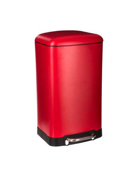 Poubelle à pédale métal 30 litres rouge ARIANE