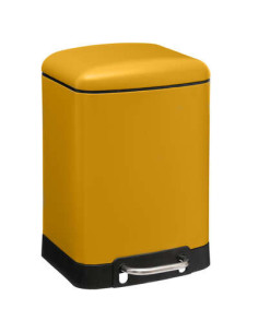 Poubelle à pédale métal 6 litres jaune ARIANE