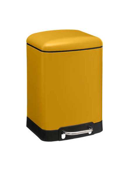 Poubelle à pédale métal 6 litres jaune ARIANE