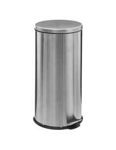 Poubelle à pédale métal 30 litres inox brossé DELTA