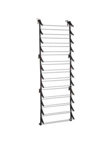 Rangement à chaussure support porte métal noir 36 paires