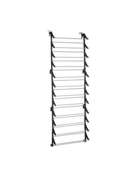 Rangement à chaussure support porte métal noir 36 paires