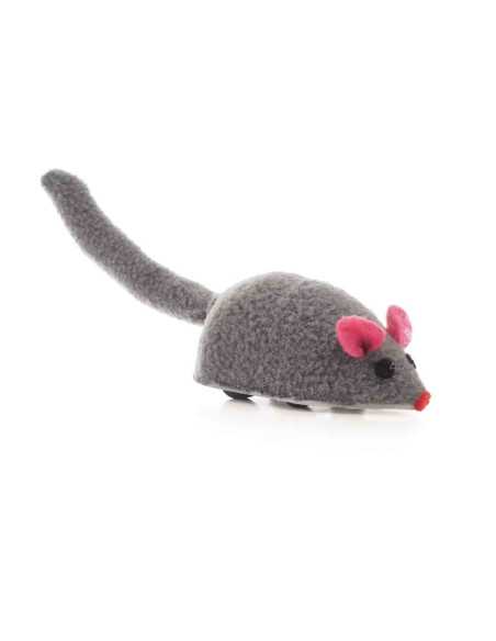 Souris feutrine a friction, 7cm, gris
