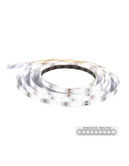 Ruban LED télécommande et prise secteur blanc froid longueur 500 cm