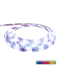Ruban LED télécommande et prise secteur multicolore longueur 300 cm