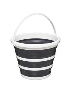 Seau rétractable 10 litres blanc et gris