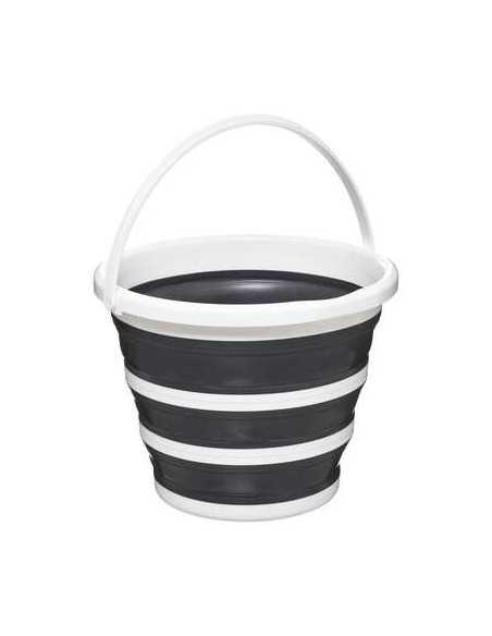 Seau rétractable 10 litres blanc et gris