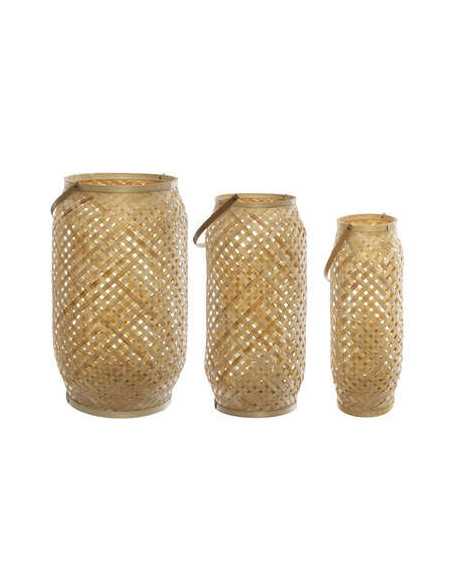 Set de 3 lanternes bambou