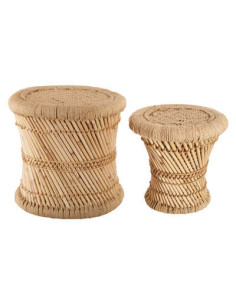 Tables gigognes ILYAN Bambou, diamètre 30/37 cm