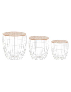 Tables gigognes ATOMIC blanche diamètre 30/38/41 cm