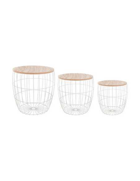 Tables gigognes ATOMIC blanche diamètre 30/38/41 cm