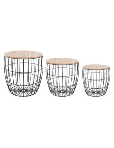 Tables gigognes ATOMIC noir diamètre 30/38/41 cm