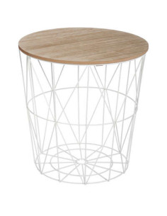 Table d'appoint KUMI blanc diamètre 36 cm